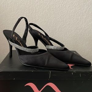 Nina Yuki Black Royal Satin heels